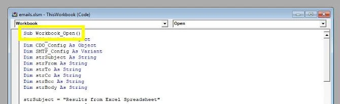 Instructions for sending emails from Excel spreadsheets using VBA scripts