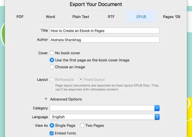 5 stappen om eenvoudig een e-boek in Pages op Mac te maken