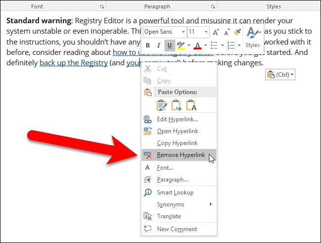 Hoe links te verwijderen, verwijder alle links in Word