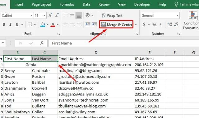 Hoe cellen in Excel samen te voegen en samen te voegen