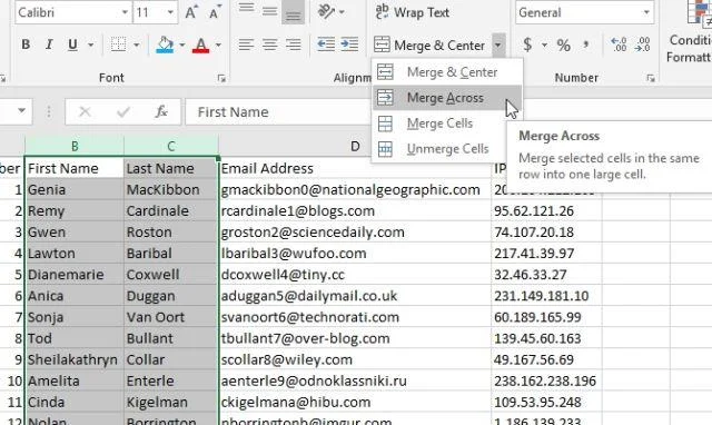 Hoe cellen in Excel samen te voegen en samen te voegen