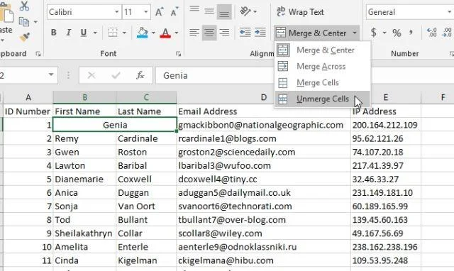 Hoe cellen in Excel samen te voegen en samen te voegen