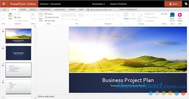 Ücretsiz PowerPoint Online ve PowerPoint 2016 arasındaki fark