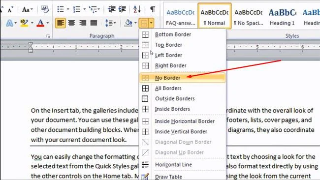 Istruzioni per eliminare le linee orizzontali in Word