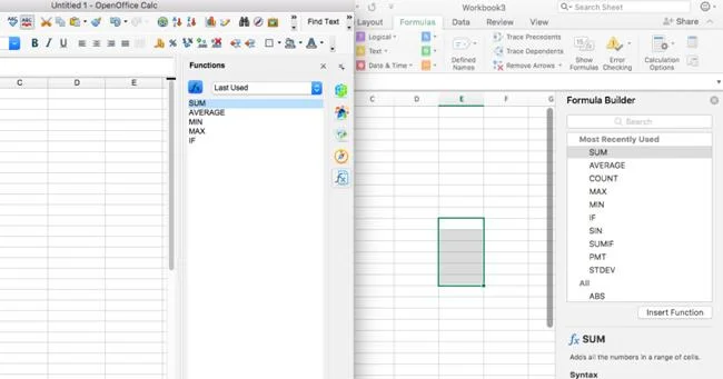 What is the difference between Excel and OpenOffice?