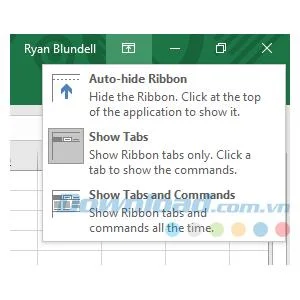 Instructies voor het instellen van Ribbon in Microsoft Excel 2016 Instructies voor het instellen van Ribbon in Microsoft Excel 2016