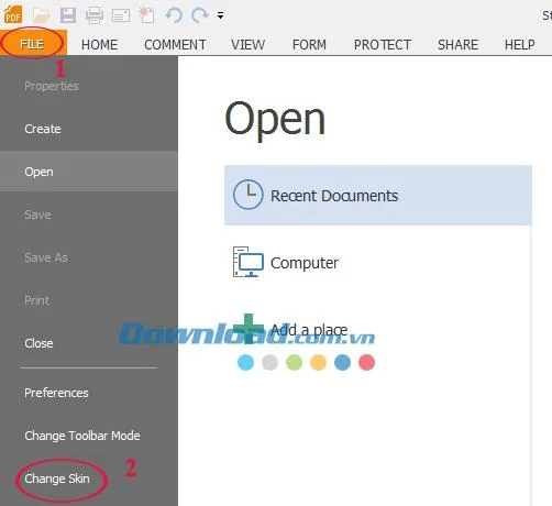 Instructies om de interface van Foxit Reader-software te wijzigen