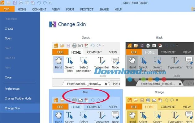 Instructies om de interface van Foxit Reader-software te wijzigen