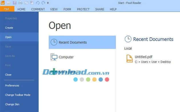 Instructies om de interface van Foxit Reader-software te wijzigen