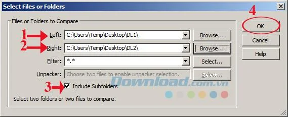 Instructions for comparing documents with WinMerge