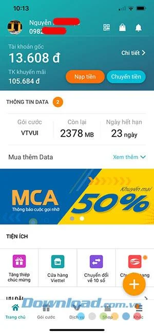 Instruction to top up Viettel cards to get 3GB of high speed data for free in March