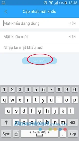 Zalo 매우 간단하고 안전한 암호를 변경하는 방법