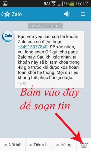 Cara menghapus akun Zalo di ponsel