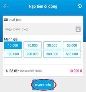 VinaPhone 카드를 충전하는 방법, VinaPhone을 충전하는 방법