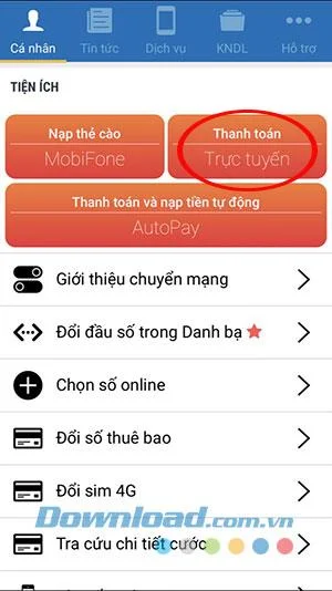 MobiFone 카드를 충전하는 방법, MobiFone을 충전하는 방법