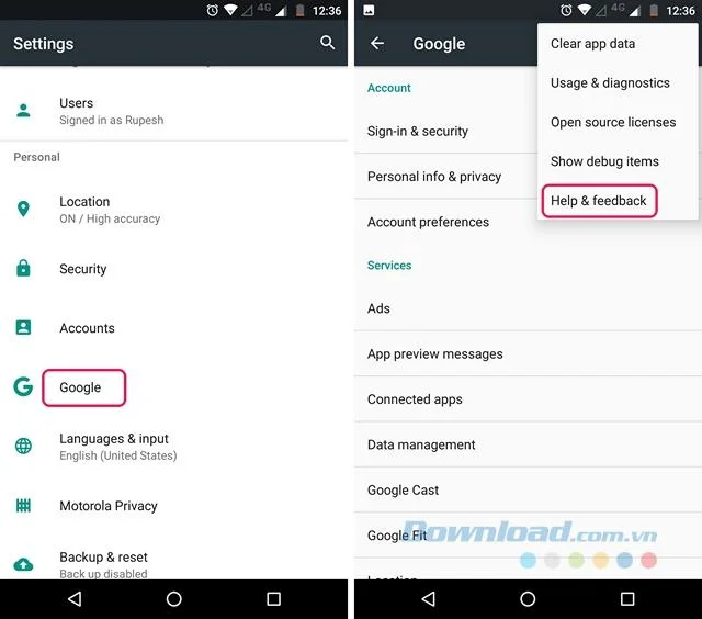 Android 기기에서 Google Assistant를 활성화하기위한 지침