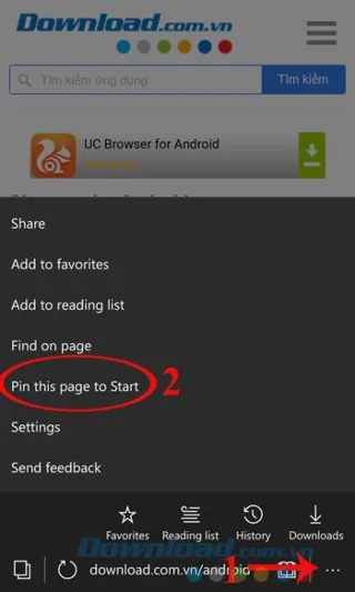 Windows 10 Mobile에서 Microsoft Edge를 사용한 트릭