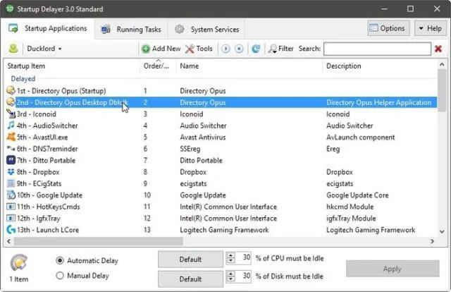 Start Windows as fast as the wind with Startup Delayer