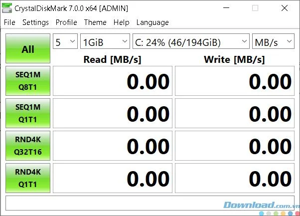 Check SSD / HDD speed with CrystalDiskMark