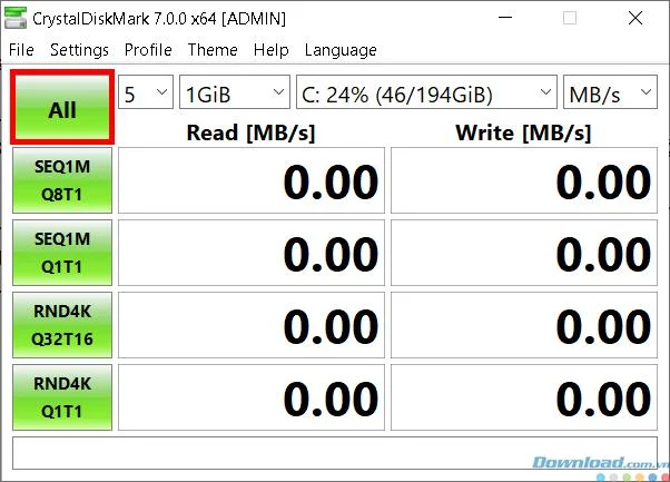 Check SSD / HDD speed with CrystalDiskMark