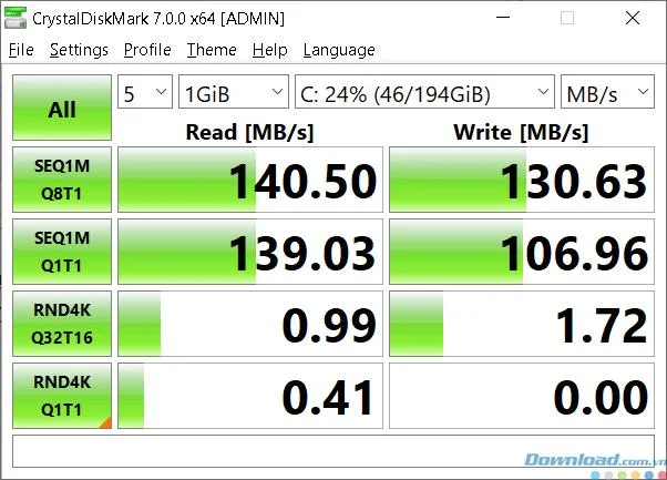 Check SSD / HDD speed with CrystalDiskMark