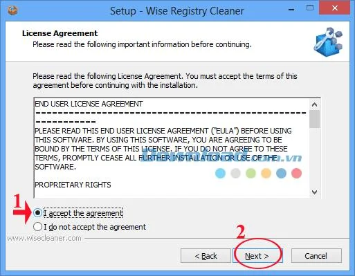 Instructions for installing and cleaning the system with Wise Registry Cleaner