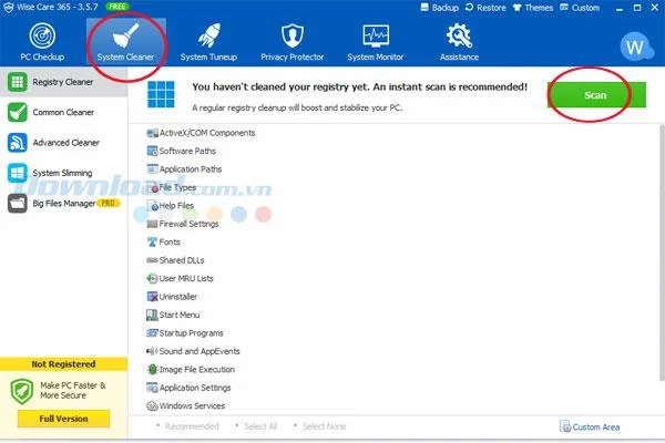 Tricks to speed up computer with Wise Care 365