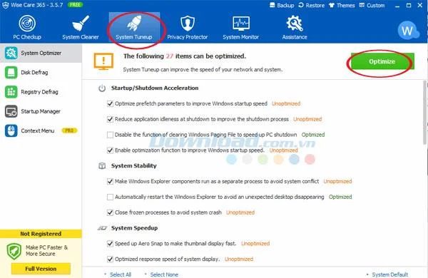 Tricks to speed up computer with Wise Care 365