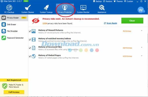 Tricks to speed up computer with Wise Care 365