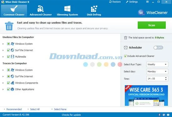 Tips to clean and defrag the drive with Wise Disk Cleaner Tips to clean and defrag the drive with Wise Disk Cleaner