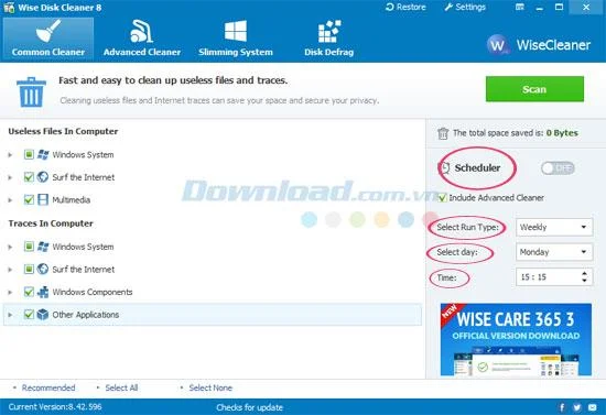 Tips to clean and defrag the drive with Wise Disk Cleaner