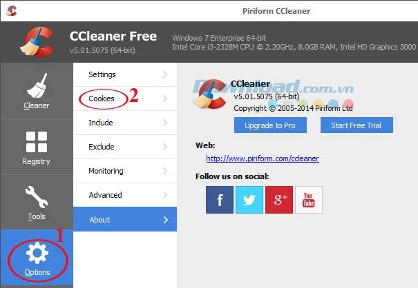 How to delete selective Cookies with CCleaner