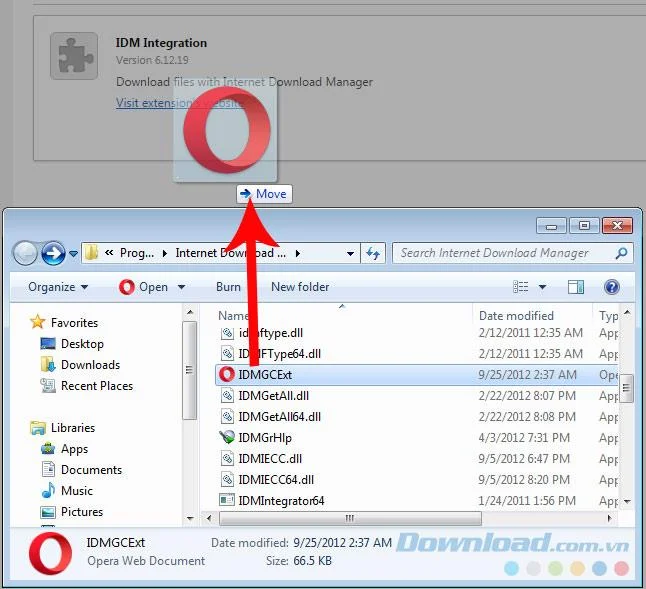 نحوه بارگیری داده ها در Opera با استفاده از مدیر بارگیری اینترنت (IDM)