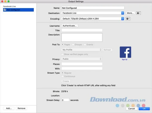 نحوه پخش ویدئوهای فیس بوک در رایانه با Wirecast