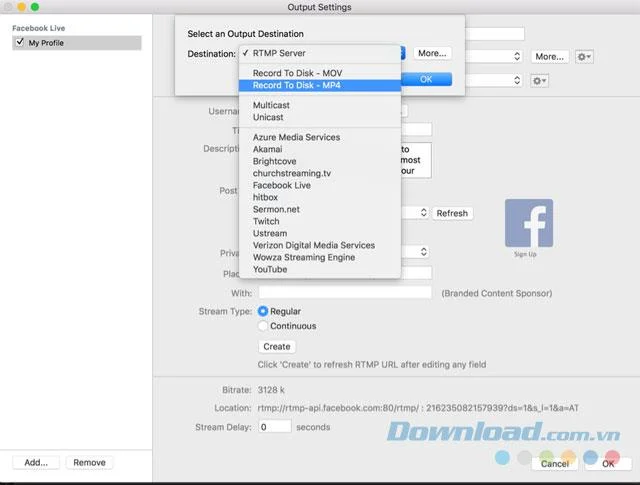 نحوه پخش ویدئوهای فیس بوک در رایانه با Wirecast