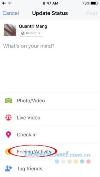 How to post Facebook Status with Sticker