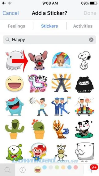 How to post Facebook Status with Sticker