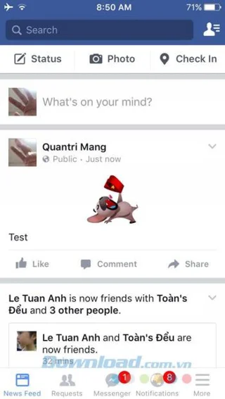 How to post Facebook Status with Sticker