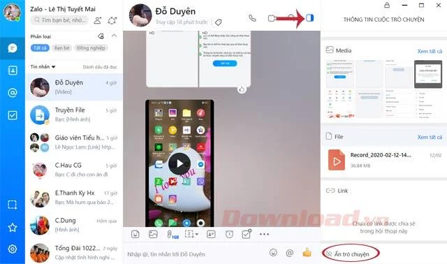 نحوه مخفی کردن مکالمات Zalo در رایانه و تلفن