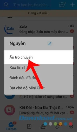 نحوه مخفی کردن مکالمات Zalo در رایانه و تلفن