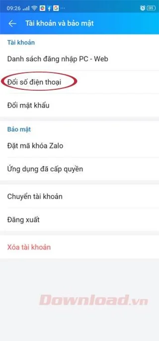 نحوه تغییر شماره تلفن Zalo