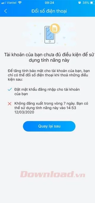 نحوه تغییر شماره تلفن Zalo