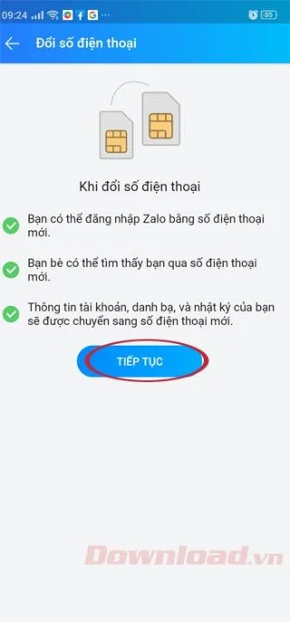 نحوه تغییر شماره تلفن Zalo