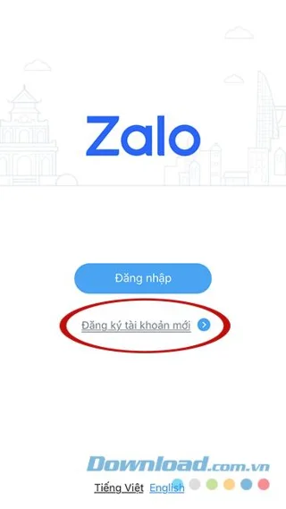 Register Zalo on mobile device