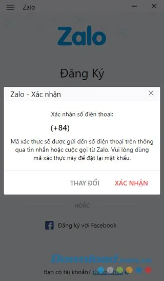 ขั้นตอนที่ 2 ลงทะเบียน Zalo บนคอมพิวเตอร์