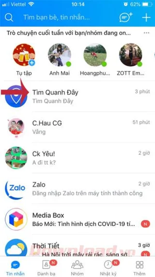 چگونه ویژگی جستجو را در اینجا در Zalo روشن کنیم