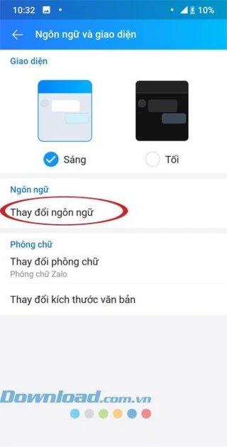 So ändern Sie die Sprache auf dem Zalo-Telefon