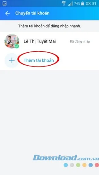 نحوه ورود ، تبدیل چندین حساب Zalo