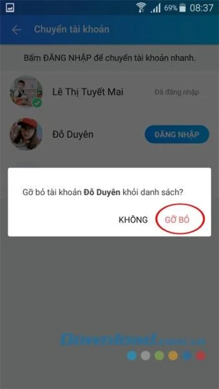 نحوه ورود ، تبدیل چندین حساب Zalo