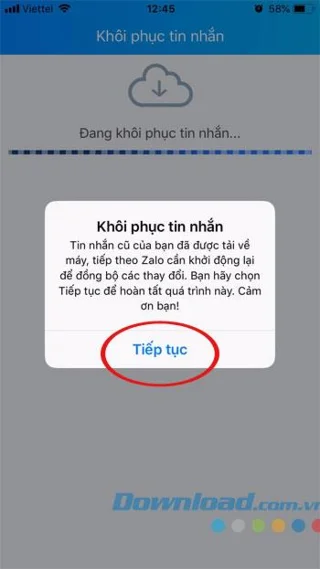 نحوه تهیه نسخه پشتیبان و بازیابی پیام های Zalo در iPhone